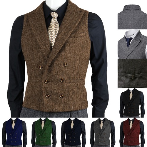 Doppelbrust herren tweed weste - doppelbrust,