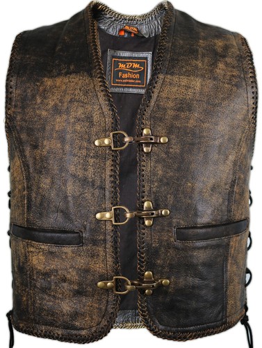 Vintage lederweste bikerweste - lederweste,