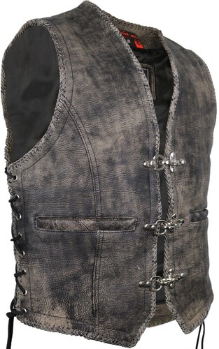 Used look lederweste kutte - look,