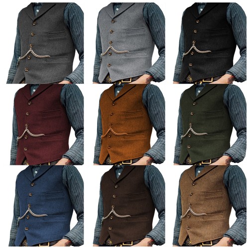Herren tweed weste herringbone - tweed,