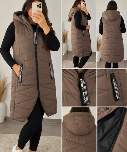 Damen steppweste lang mit - steppweste,