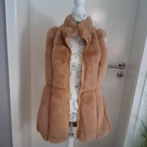 Damen kunstfellweste beige - kunstfellweste,