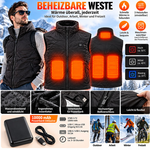 Beheizbare weste herren damen - beheizbare,