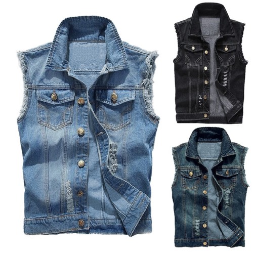 Herren denim gilet - herren,